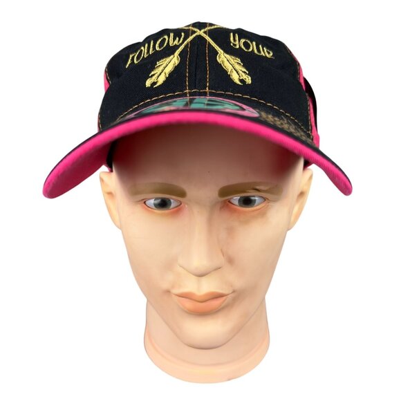 Simply Southern Follow Your Arrow Pink & Black Baseball Cap Hat Adjustable Strap - Picture 1 of 16